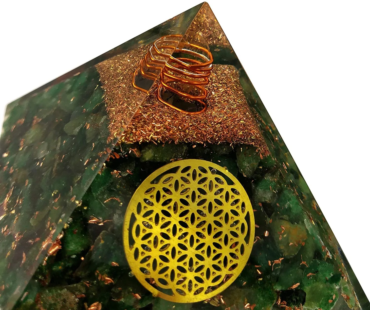 Natural Green jade crystal orgonite pyramid Indian healing stone at cheapest price for reseller and high quality crystal product