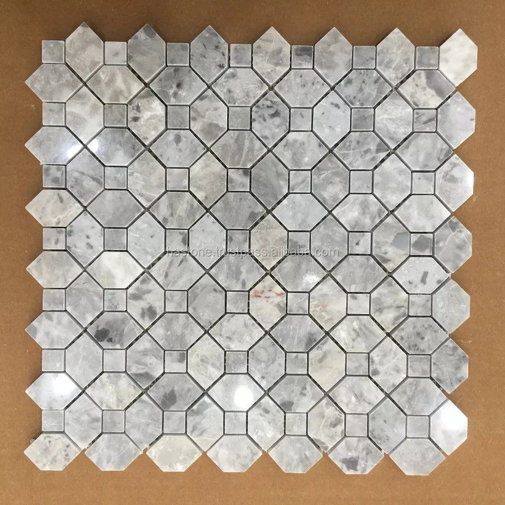 Wholesale High Quality Milky White Natural Stone Mosaics Rhombus Vinyl Flooring Stone at Competitive Price