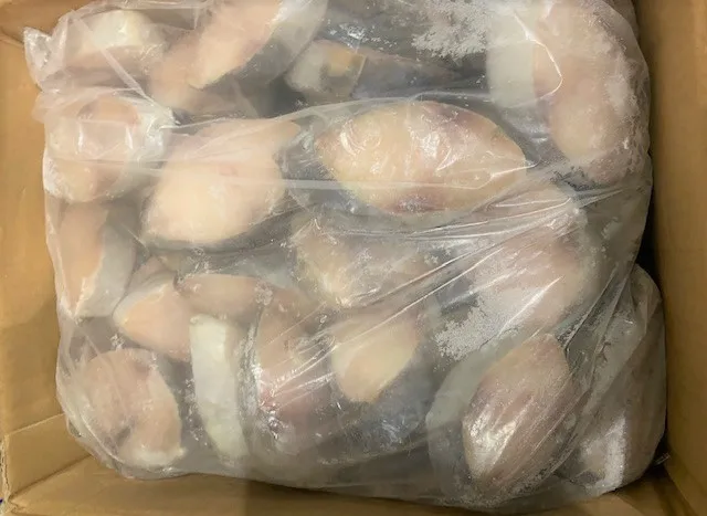 High Quality Fish (80-100 gm/pc) 2 kg Plain Bag With Label Frozen Spanish Mackerel Steak Cut 10 kg/ctn