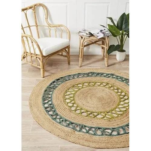 Лидер продаж красивый индийский ковер из джутовой ткани ручной работы Плетеный двусторонний диаметром 3 фута