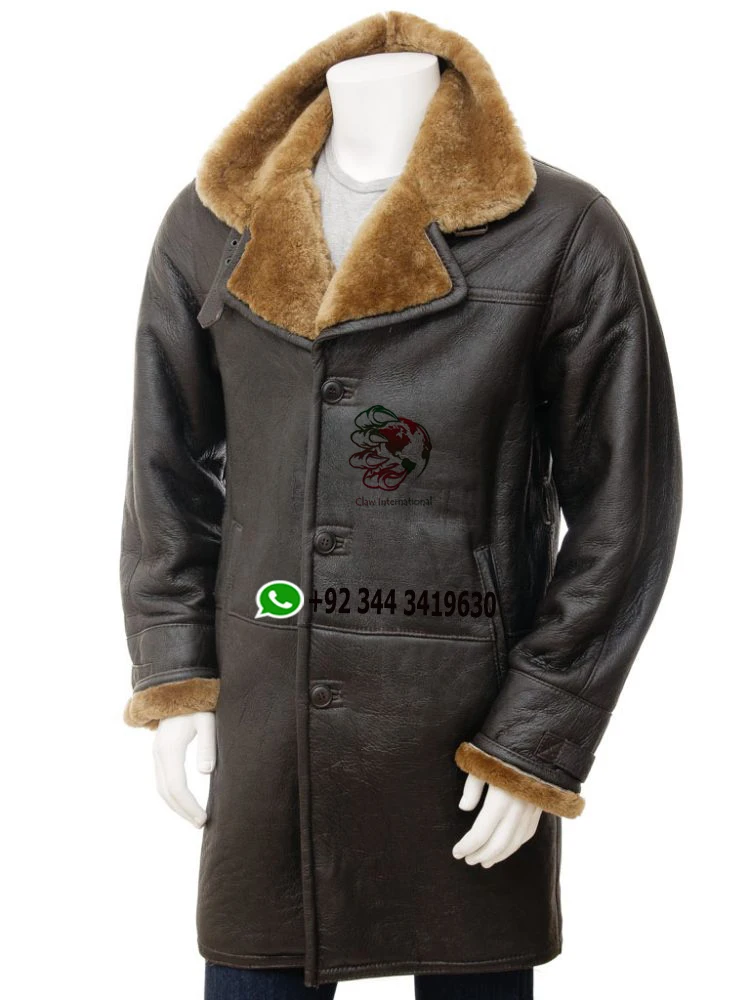 Men Flight Flying shearling Aviator B3 Bomber Jacket Distressed Sheepskin Pilot FOX Fur wholesale price