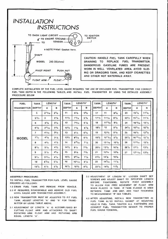  От 240 до 33 судовых Ом Универсальный датчик механического уровня топлива