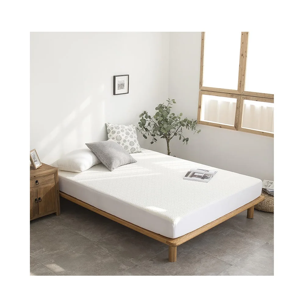 100% Bamboo Fabric All-Season Bed Protection Pad Plain Dyed Knitted Waterproof Protector Mattress Cover