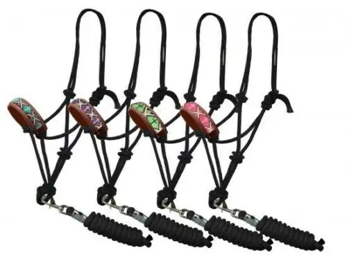 Cowboy Knot Rope Halter w/ Leather Noseband NEW HORSE TACK