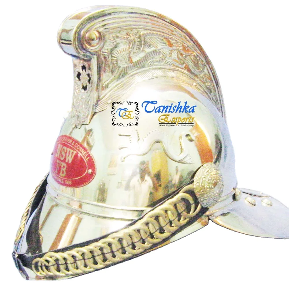 Brass Dragon Brigade Fireman Armor Helmet Victorian Wearable Halloween Firefighter Medieval Historical Cosplay Helmet