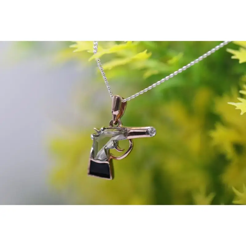 Натуральный золото бриллиант Пистолет Шарм Подвеска 1,1 gms золото с алмазными подвесками, Замшевые женские ботинки модный 18k естественный Золотое очарование кулон для мужчин и женщин