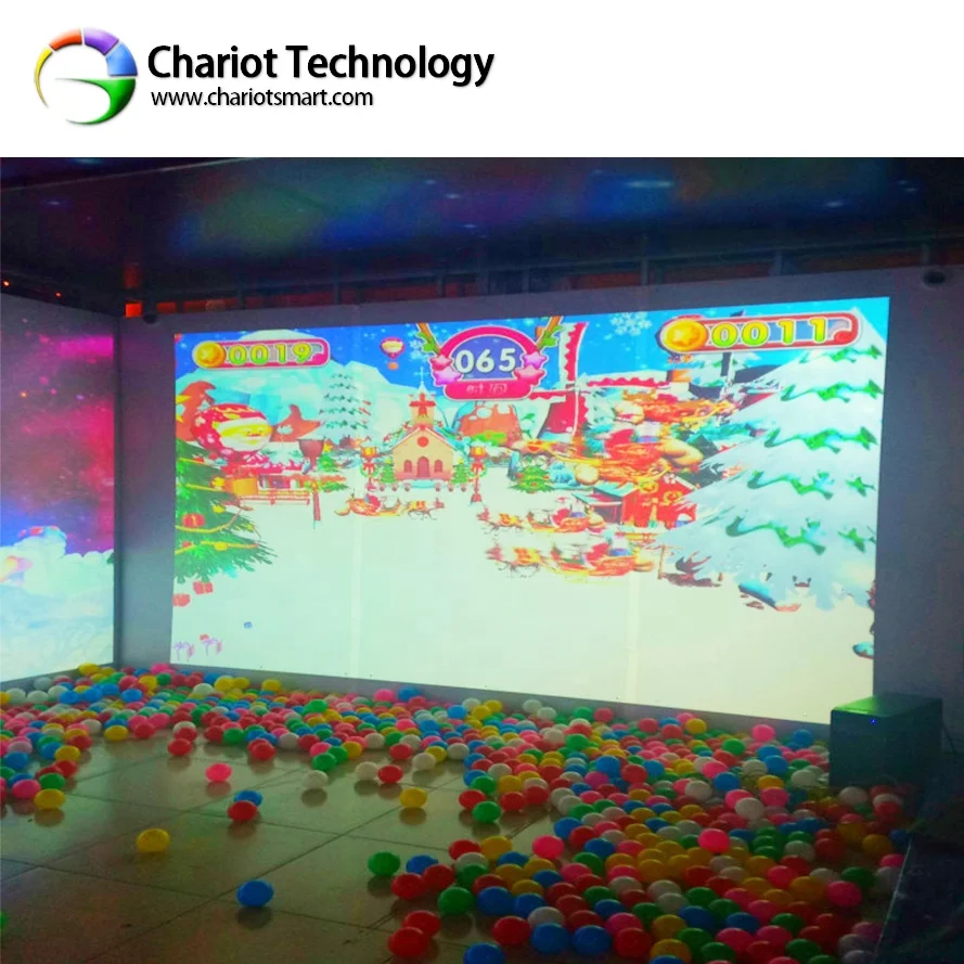 ChariotTech interactive smash wall games for kids indoor playground, interactive wall projection