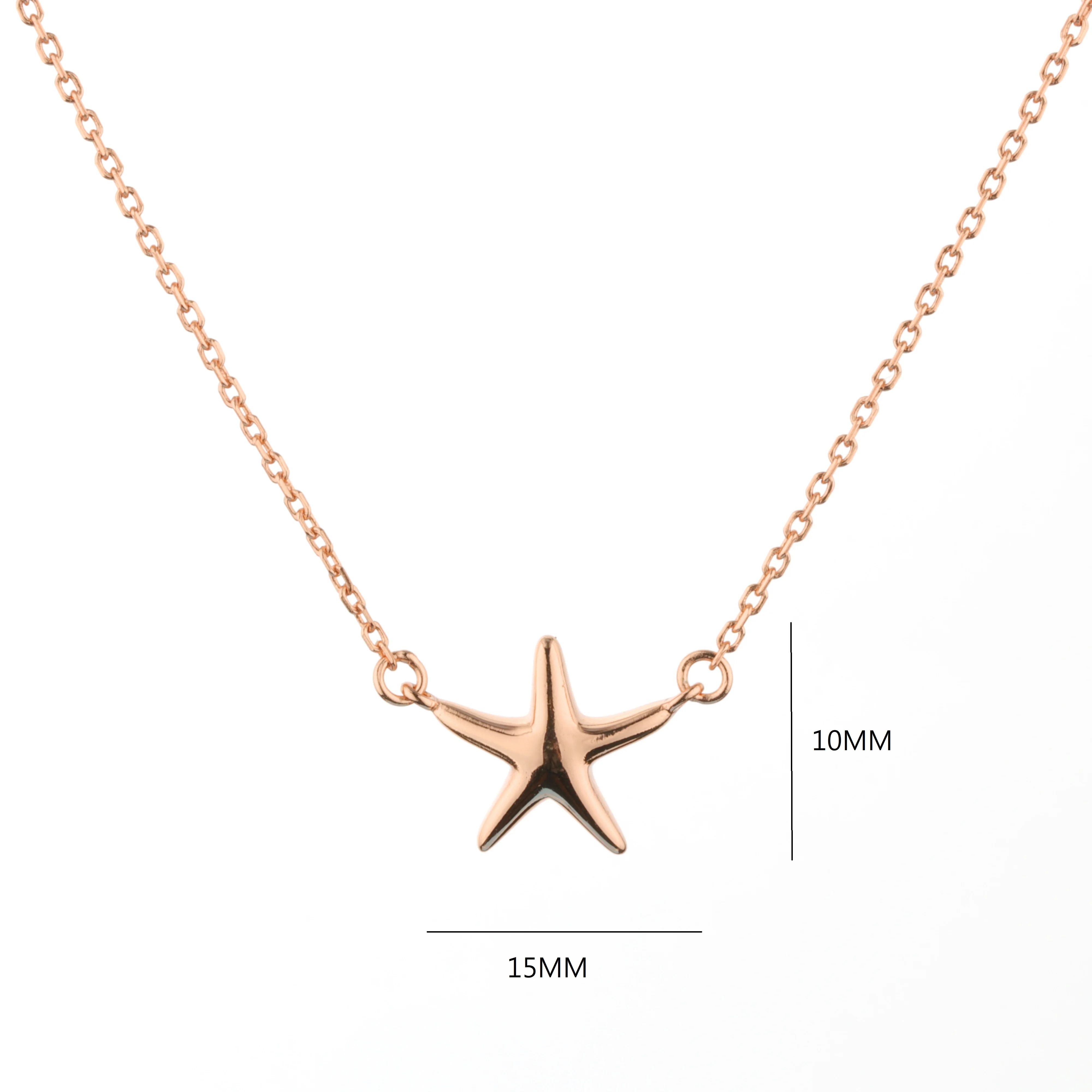 Sterling Silver Jewelry Tiny Pendant Sea Star Necklace Star Pendant Gold Plated Jewelry Necklace Women Jewelry Kids