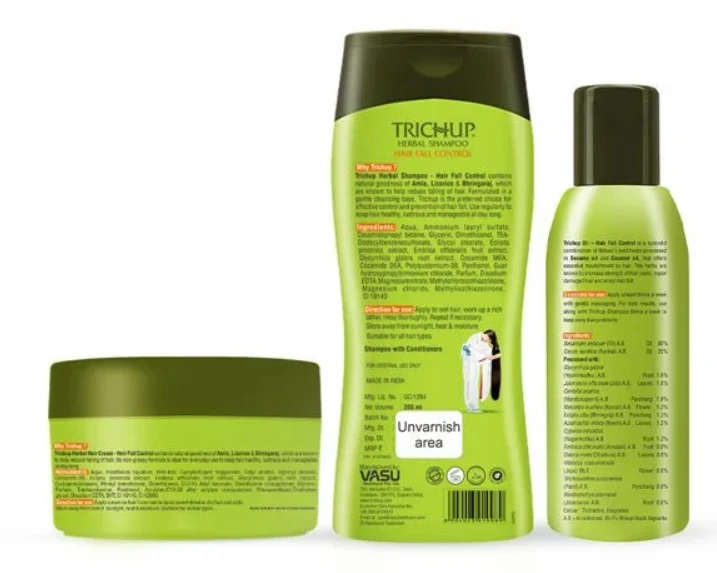Trichup Amla Bhringraj Enriched Hair Fall Control Oil Shampoo Cream Premature Hair Falling Prevention Conditioner