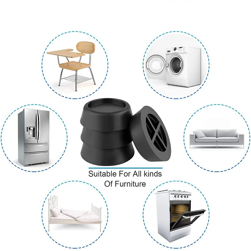 Black or white color Anti Vibration feet pads for Washing Machine  Furniture Feet Pads Universal