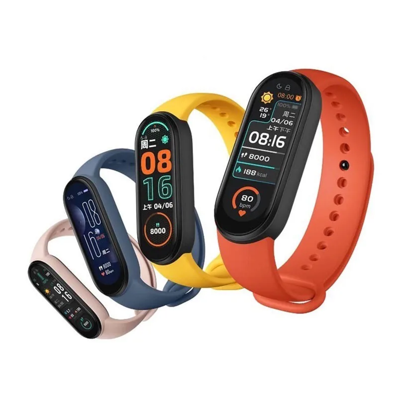 Xiaomi Mi Band 6 Sport Wristband Heart Rate Fitness Tracker AMOLED Screen Smart Band 5 Colorful Bracelet