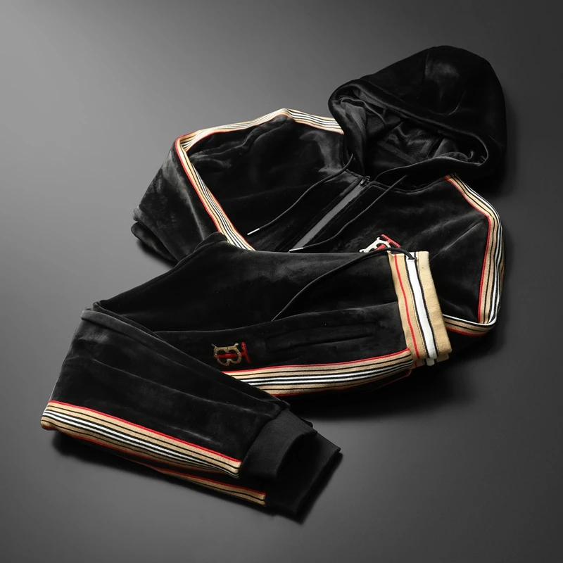 
Cotton custom Casual Warm Thick Hooded Tracksuit 