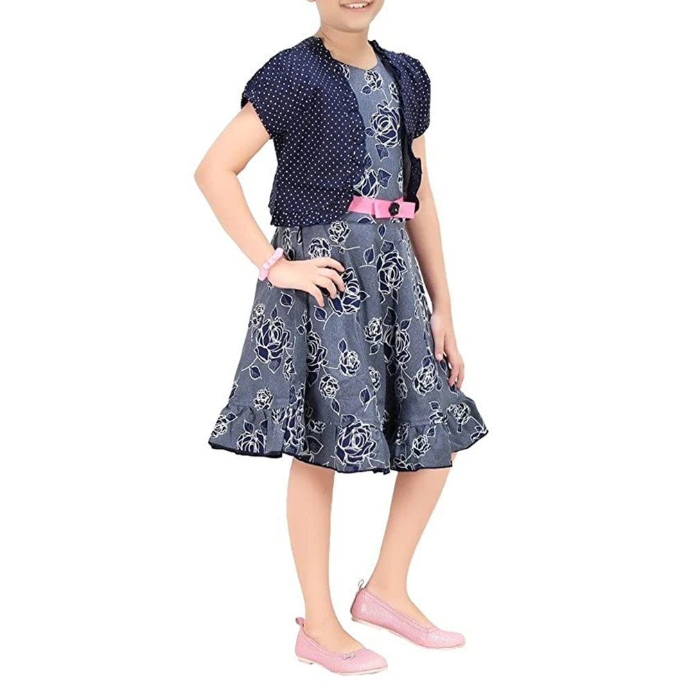 Export Oriented New Design Polyester & Cotton Best Selling Wholesale Price High Quality Girls Dresses From Bangladesh