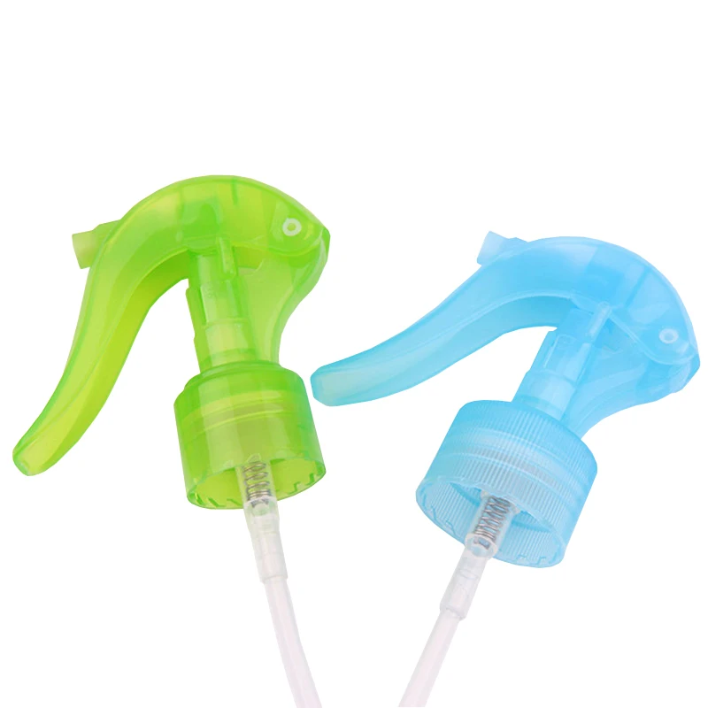 
Ribbed Hand Trigger Sprayer , Transparent Green and Transparent Blue for Bottles 