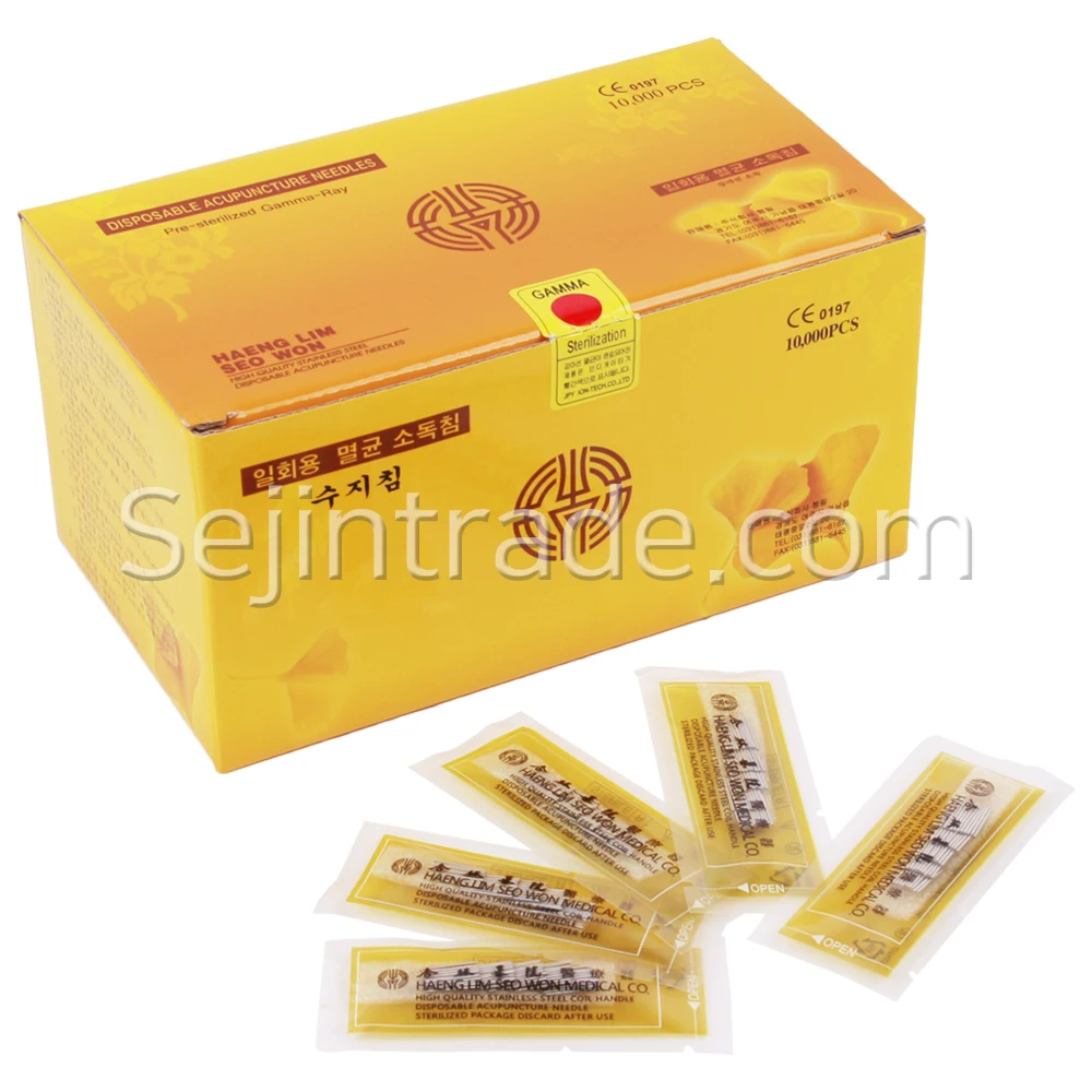 
16x7mm HAENGLIM Stainless Steel Korea Hand Acupuncture Needles, Disposable Sterile Sujok Needle, Pouch Package (10,000 PCS/BOX) 