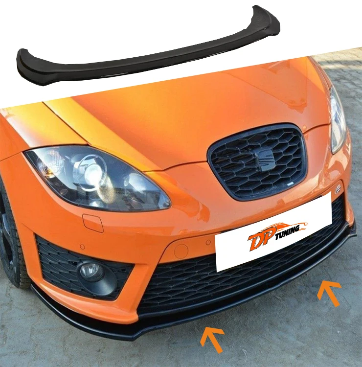 Передний сплиттер для губ Seat Leon MK2.5 Facelift 2009 - 2012 MX Design/глянцевый черный пластиковый передний