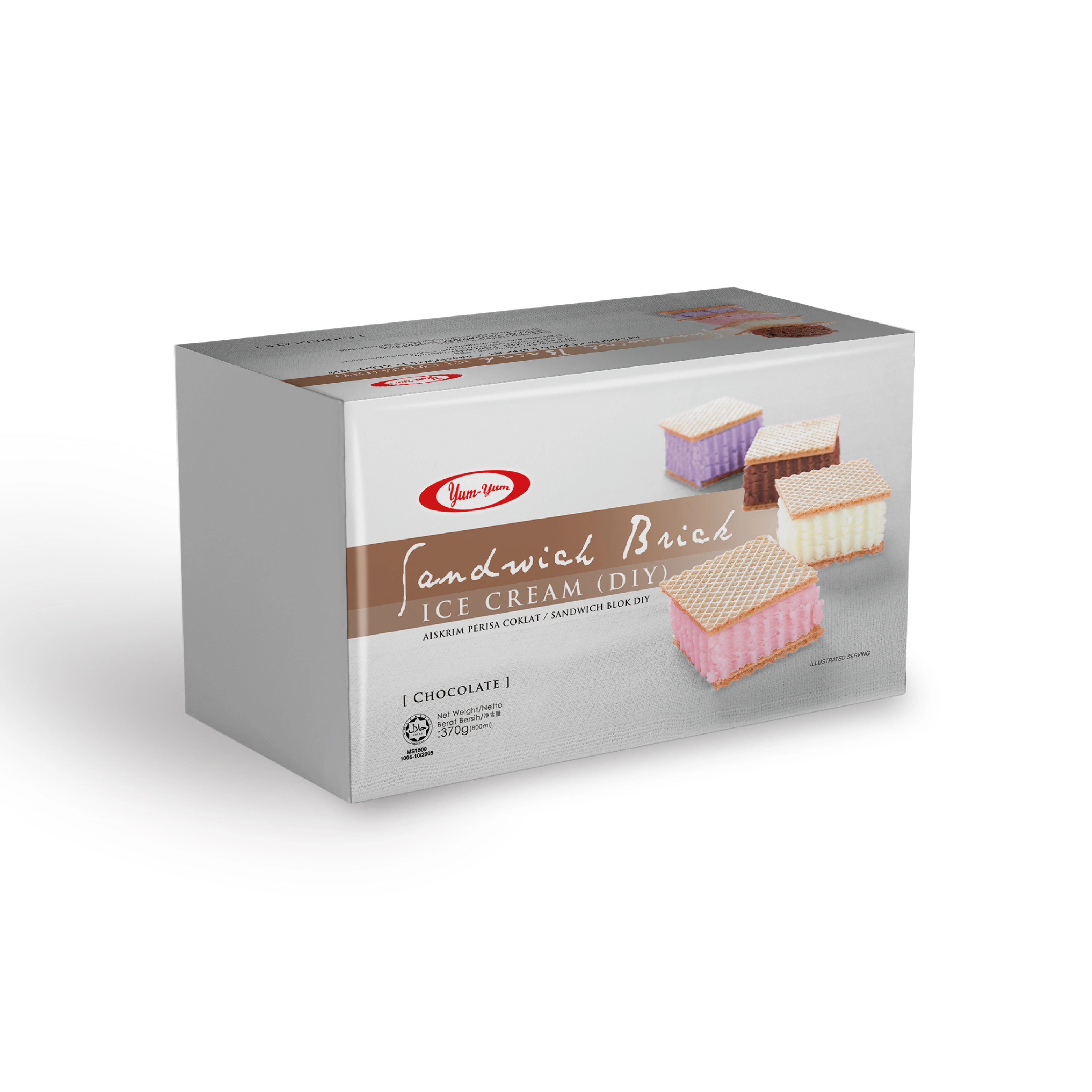 Индивидуальный ассортимент ароматов, шоколадное мороженое, сэндвич-кирпич «сделай сам», картонная коробка 800 мл