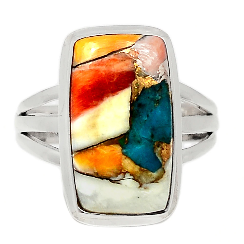 Кольцо с бирюзовым камнем Kingman ювелирное изделие ручной работы из стерлингового серебра 925 пробы