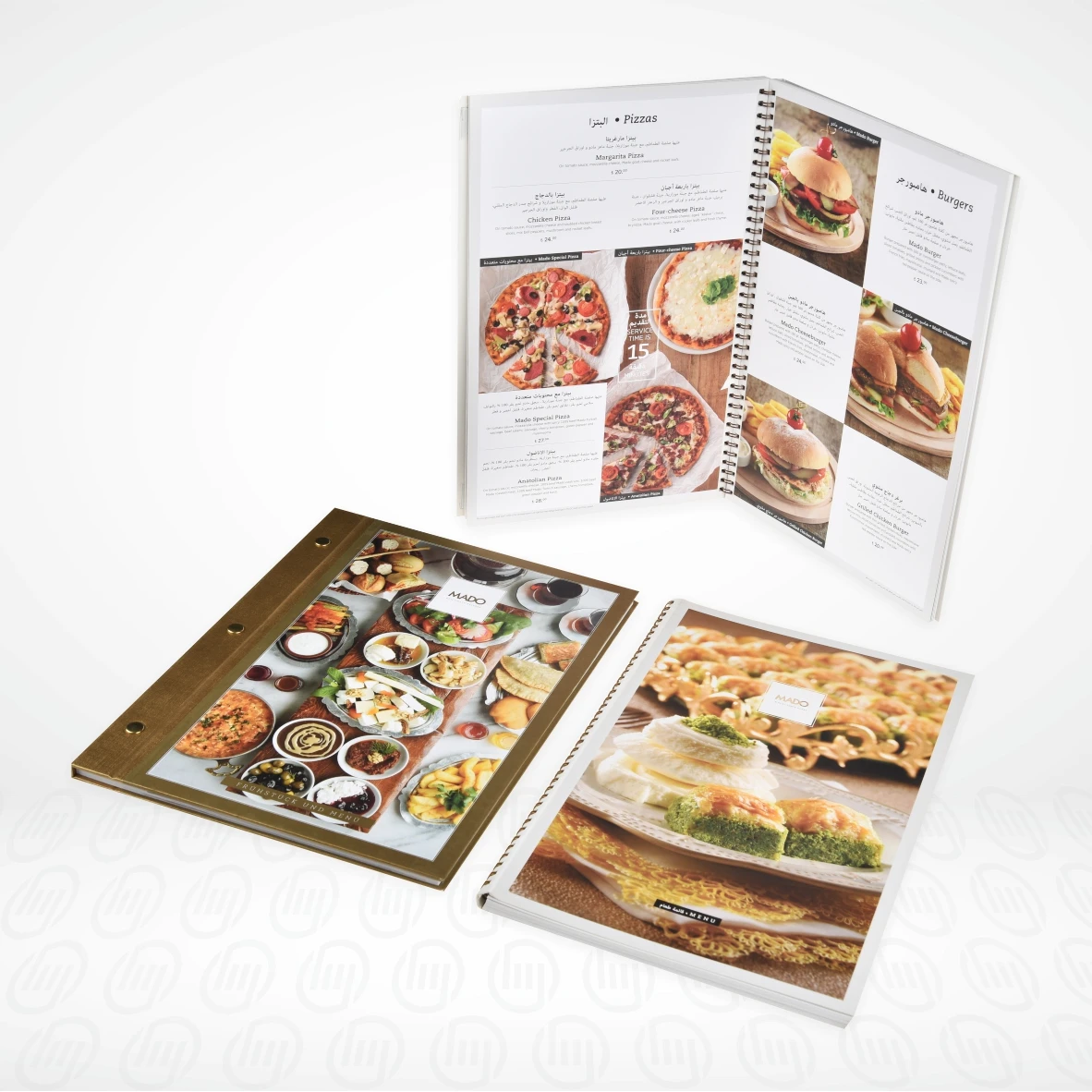 Недорогой высококачественный цветной коврик для меню ресторана с жесткой коробкой и глянцевым ламинированием