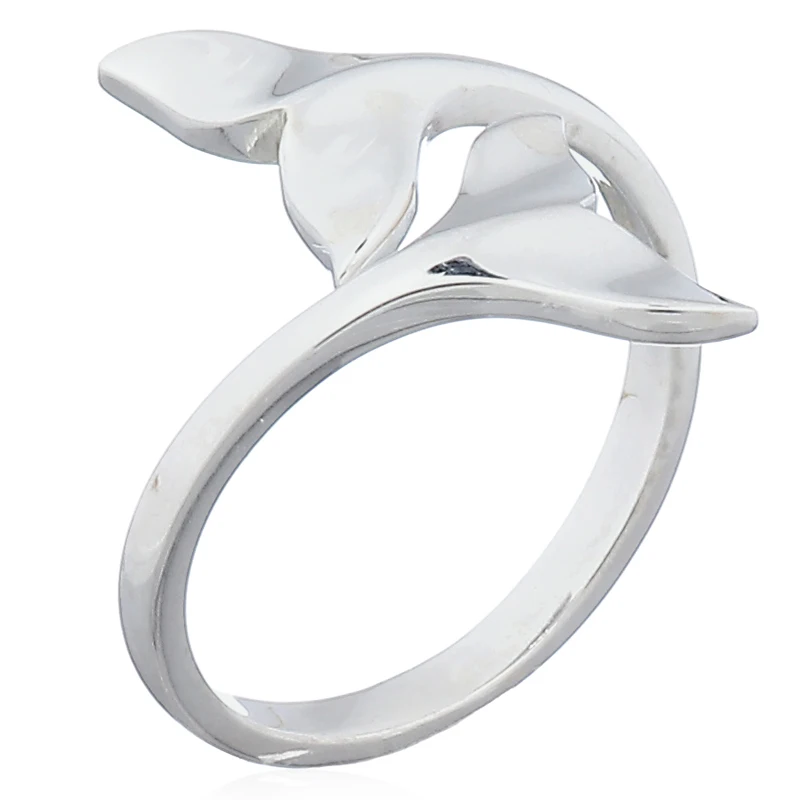 
Double Whale Tail Sterling Silver Adjustable Ring 