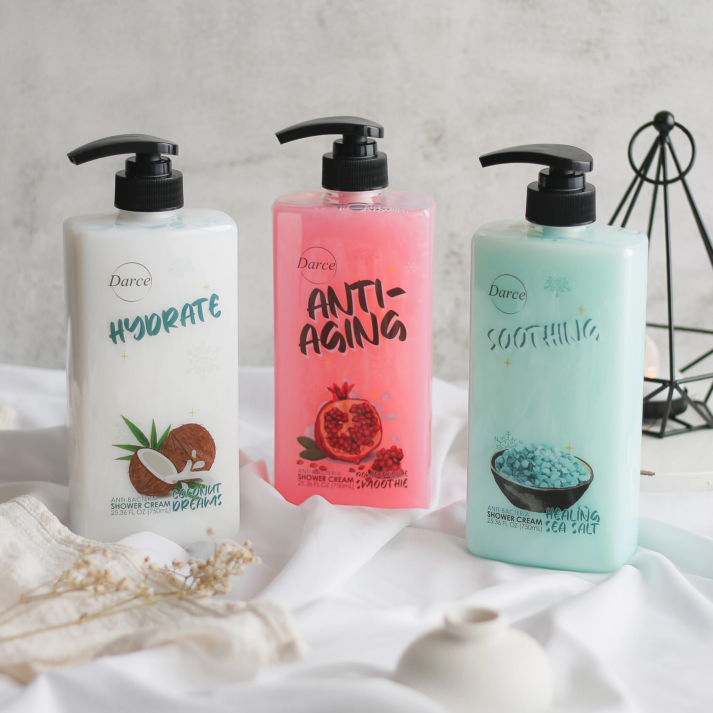 Darce Body Wash Shower Cream Anti Aging - Pomegranate Smoothie Wholesale OEM 750ml