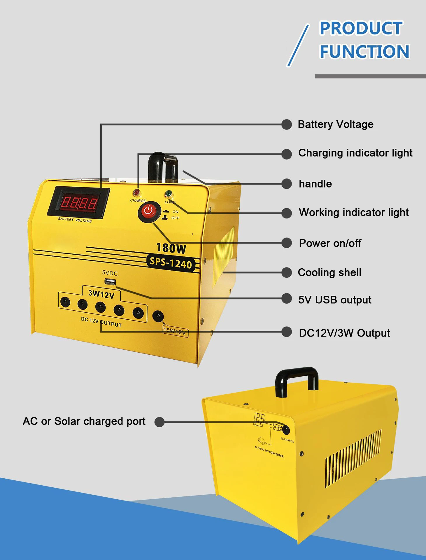 Solar Generator Lighting System,Portable Solar Power Station Kit with Solar Panel 60W,Solar Power Generator  fan led bulb