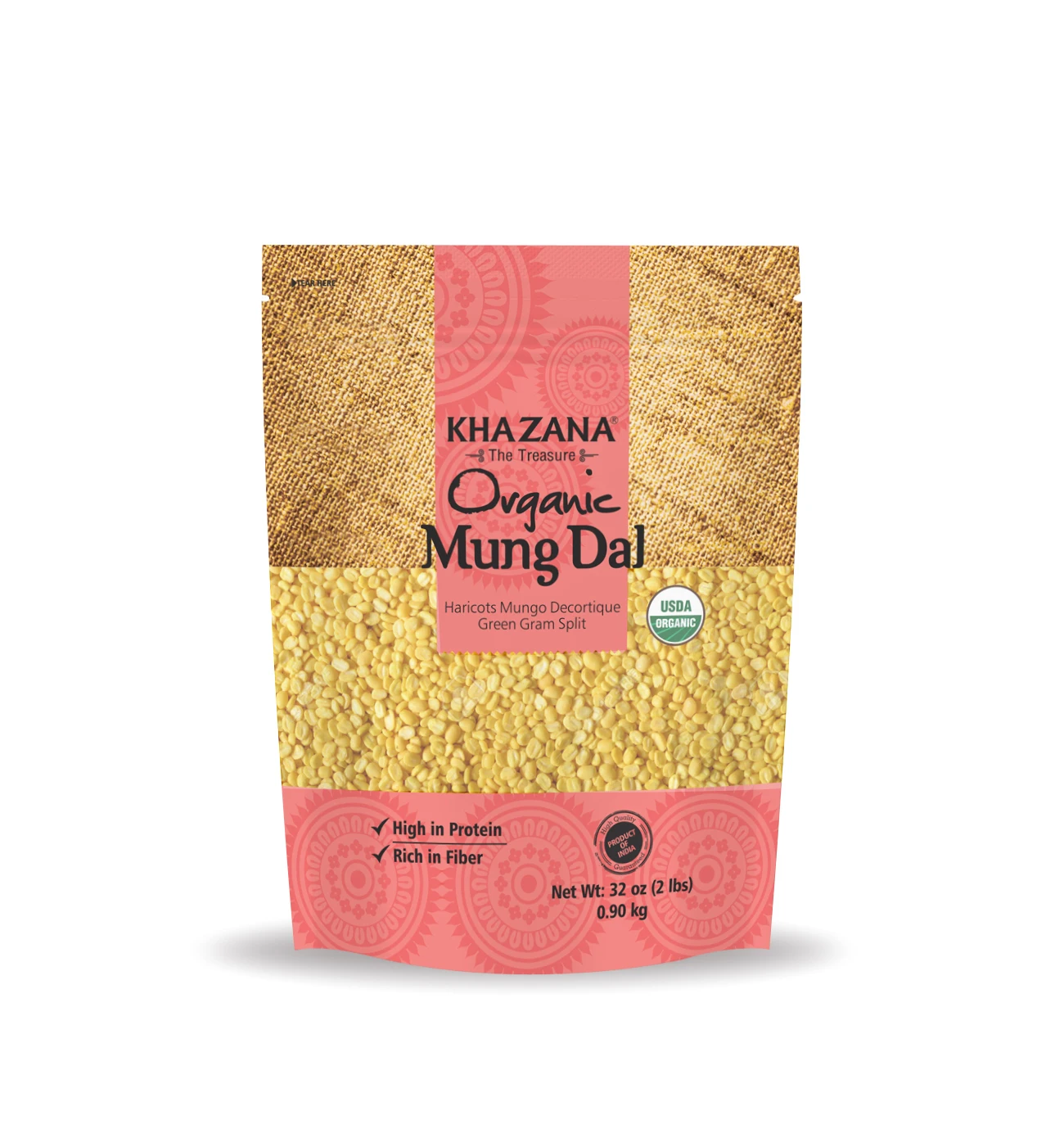 Khazana Organic Mung Dal 2lb x 10 Premium Quality From Indian