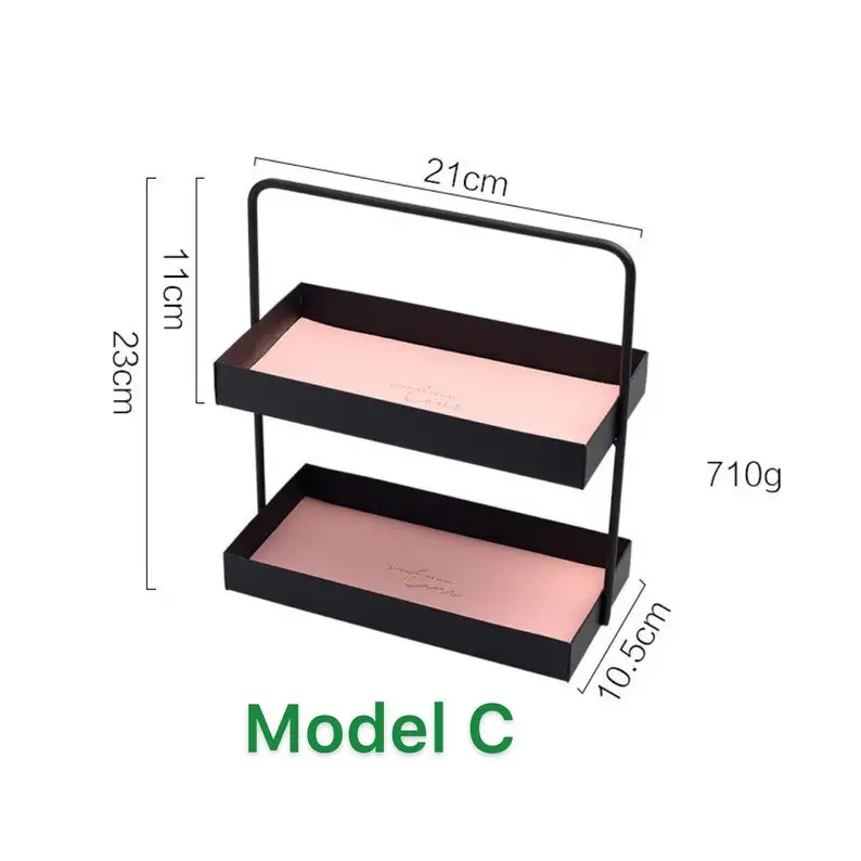 Black Shelf 1 2 Layer Metal Storage Rack With Handle Shelf Desktop Cosmetics Storage Rack Home Bathroom at Wholesale Price India