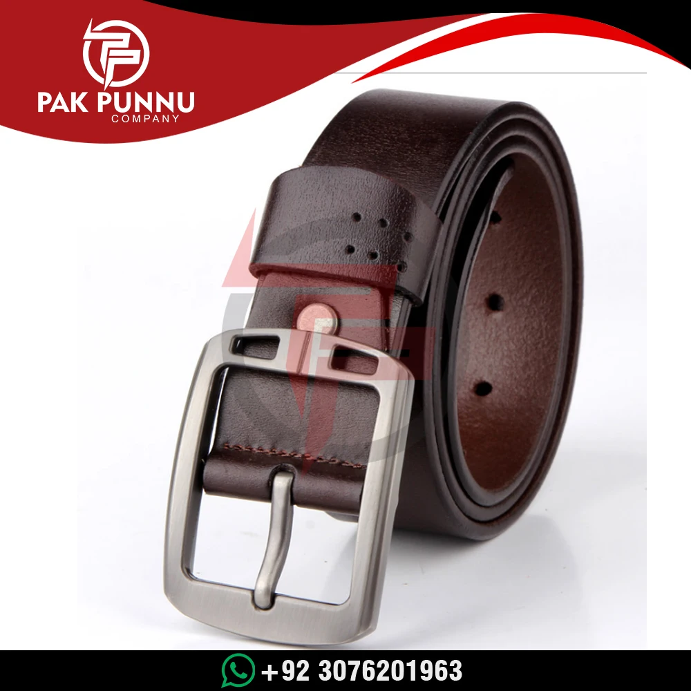 Wholesale Brown Color Cow Leather Belt Men Genuine Leather Belt Metal Pin Belt Buckle