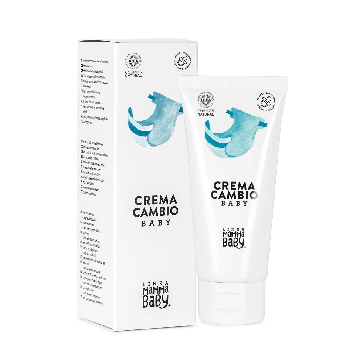 
 Успокаивающий увлажняющий Детский Крем для смены подгузников Cosmos Natural, Сделано в Италии  