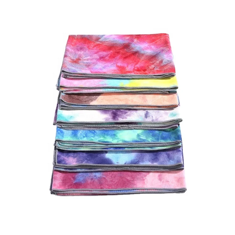 High Quality Tie Dye Microfiber Eco Friendly Custom Logo Non Slip Yoga Towel
