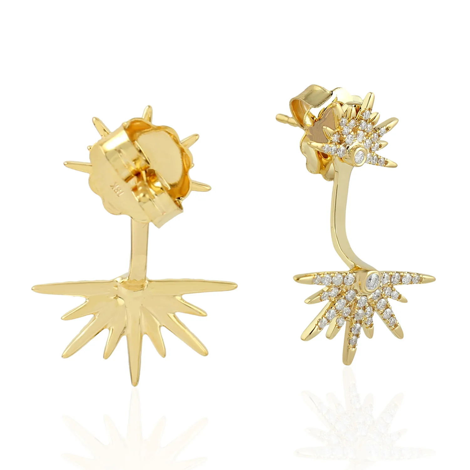 Серьги-подвески с танзанитом, 18 К, желтое золото