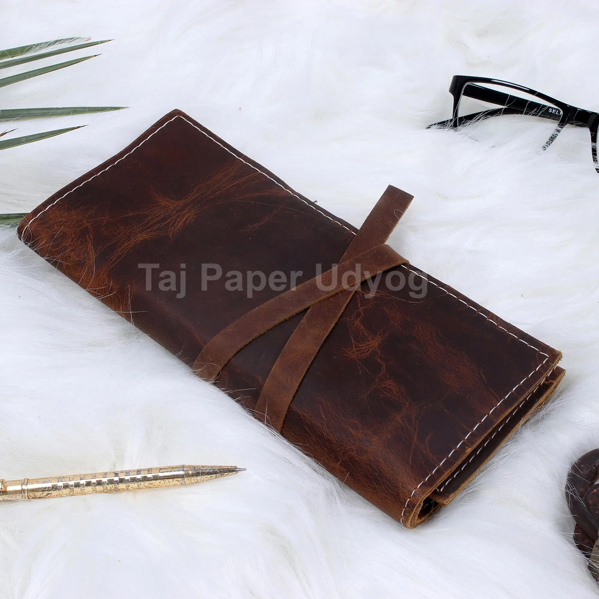 Real Leather Tool Pouch Rustic Genuine Leather Pencil Roll Up Pouch Foldable Case Multi-purpose Use Classic Knife Roll Tool Bag