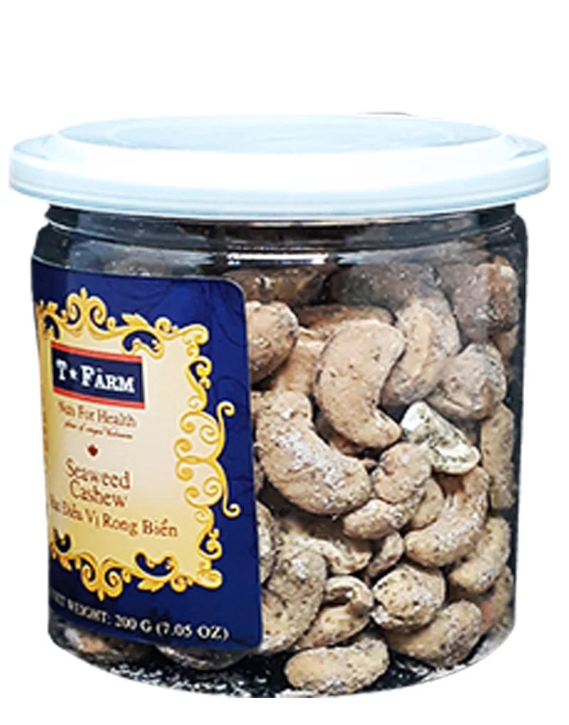 Vietnam SEAWEED Baked Dried Manufacturer Flavor Cashew Nuts Dried  CASHEW T- FARM - JAR 200GR IN Vietnam factory