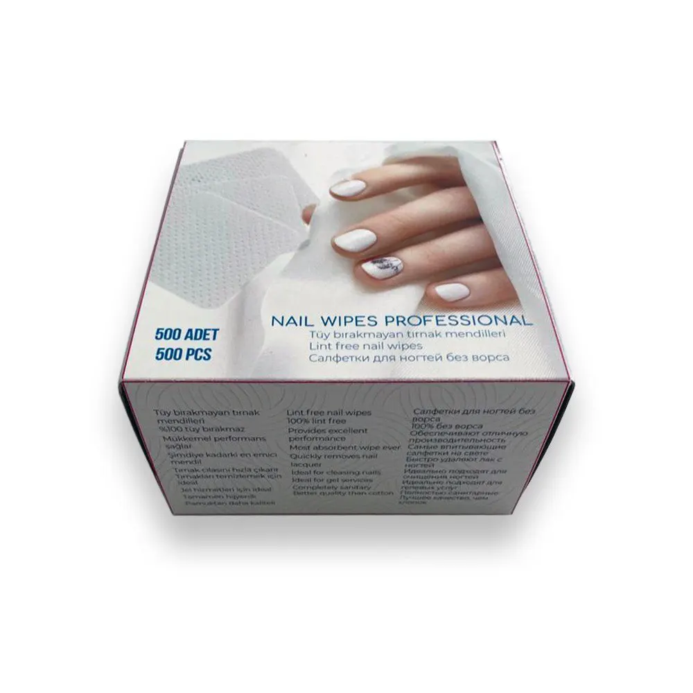 500pcs/pack Nail Polish Remover Lint-free Wipes