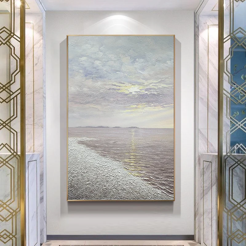 Современная Абстрактная серая и белая живопись ручной работы в минималистичном стиле масляная Домашний Декор 24x3 2 дюйма/60x80 см