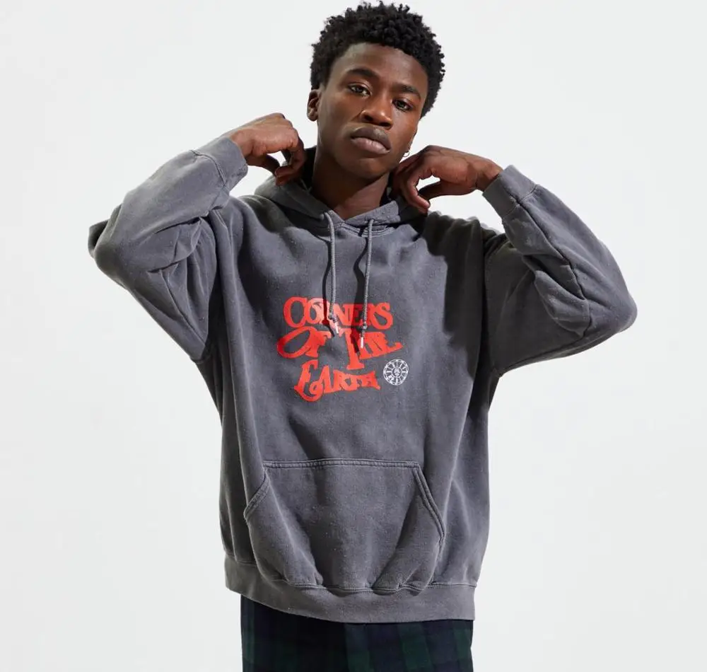 
OEM Printed 100% Cotton French Terry Custom Acid Wash Hoodie Stone Wash sale products 