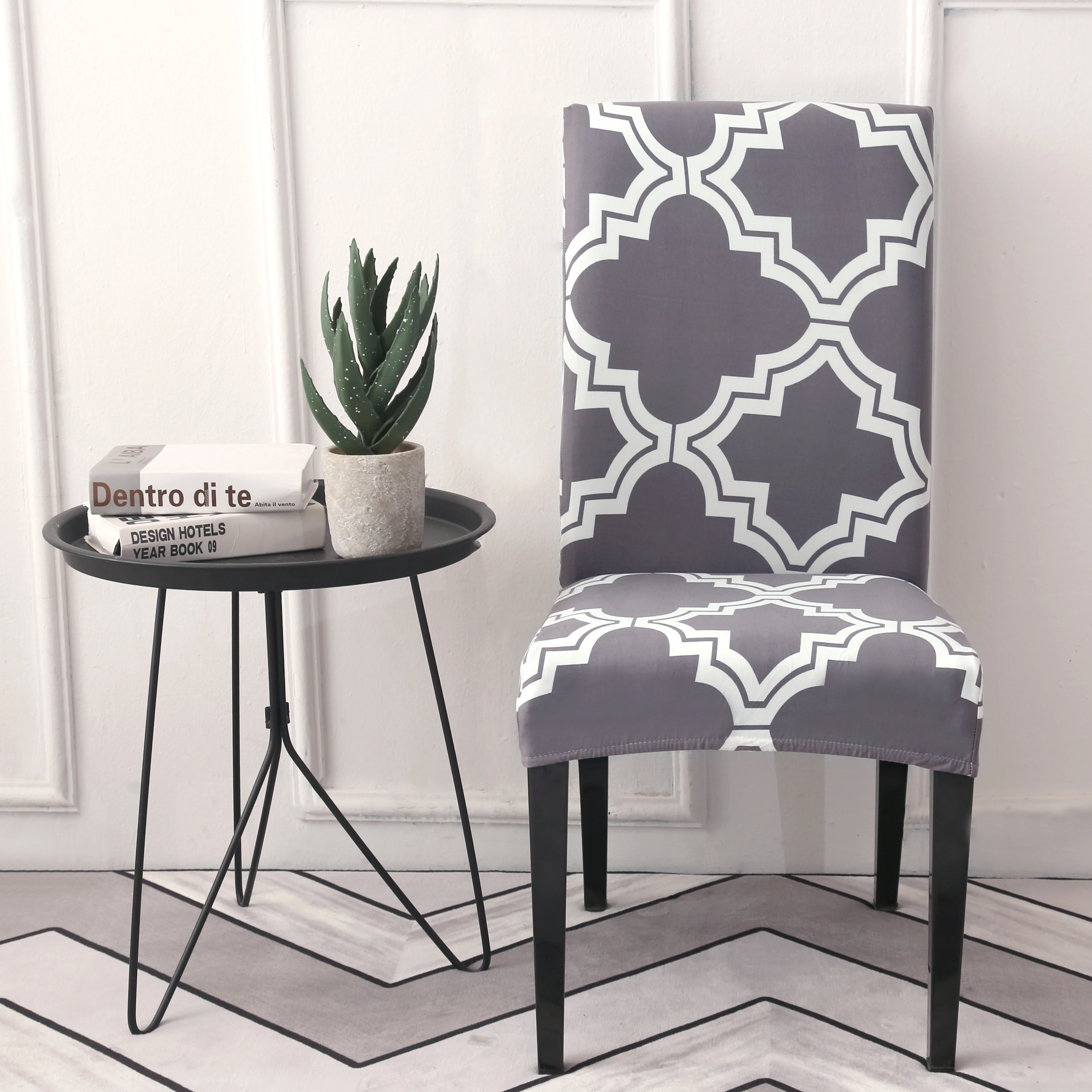 Elastic Plain Or Printed Home Dining Chair Cover Home Decor Banquet Stretch Chair Cover
