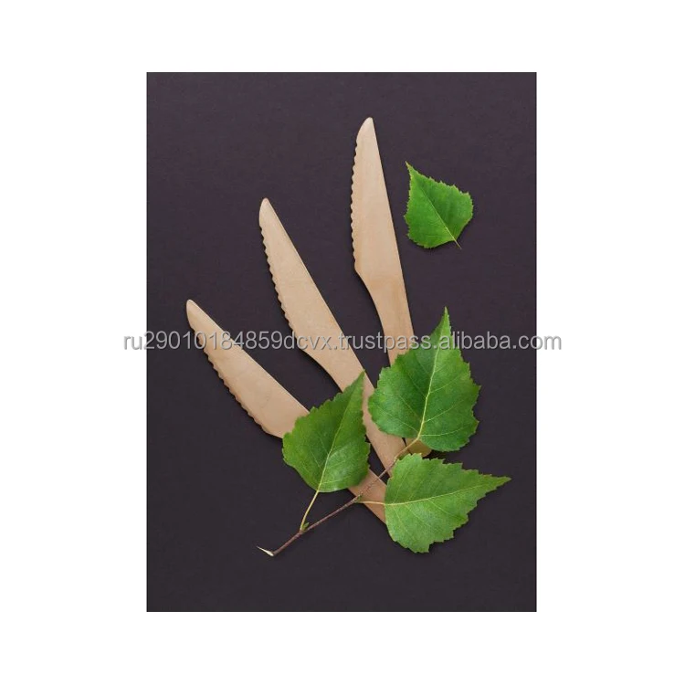 Natural wooden knife disposable absolutely safe for health helping to preserve the environment