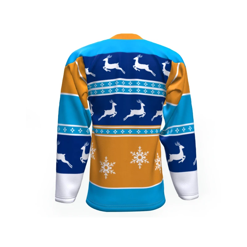 Men Sublimation Ice Hockey Jerseys Long Sleeves V-Neck Ice Sports Wear Warm Hockey Jerseys