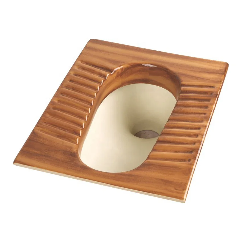 Качество экспорта сантехника отель коричневый двойной цвет Керамика материал туалет с ловушкой способ приседания воды шкаф Пан из Индии