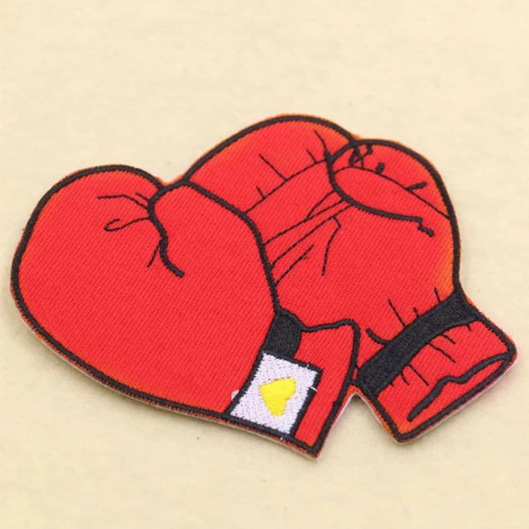 Boxing -Gloves Patch Iron on Patches for Clothing DIY Apparel Sewing Fabric Clothes Stickers Embroidery Applique T-shirt