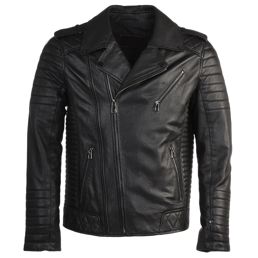 Весенняя куртка на молнии, мотоциклетная куртка из искусственной кожи для мужчин | Изготовленная на заказ Мужская водонепроницаемая кожаная куртка из мягкой кожи