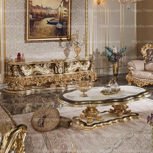 High End Hand Made Solid Wood Furniture Luxury Dining room Carved TV Stand