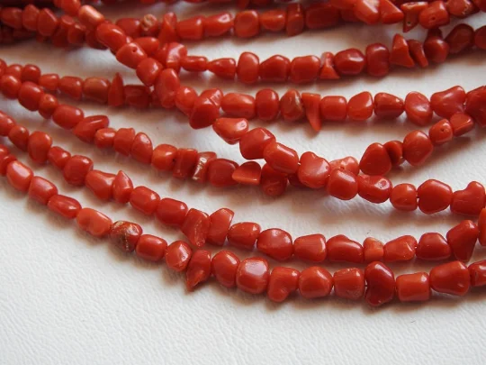 Natural Red Coral Smooth Tumble,Nuggets,Irregular Shape Bead,Loose Gemstone,Handmade,For Making Jewelry,14Inch 6-5MM Long Approx
