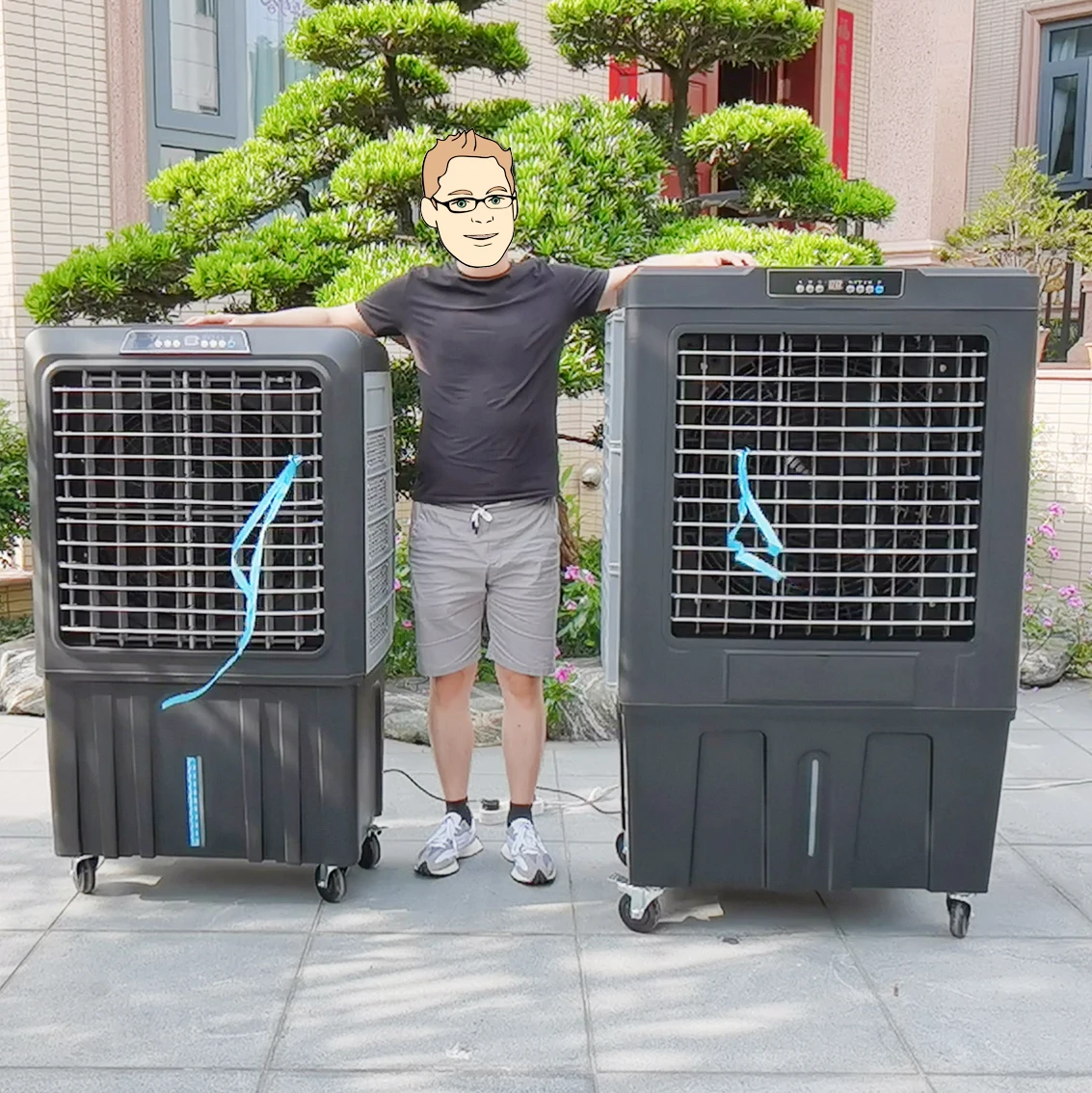 20000cmh led air cooling fan electric evaporative floor standing industrial water air coolers swamp desert air cooler humidifier