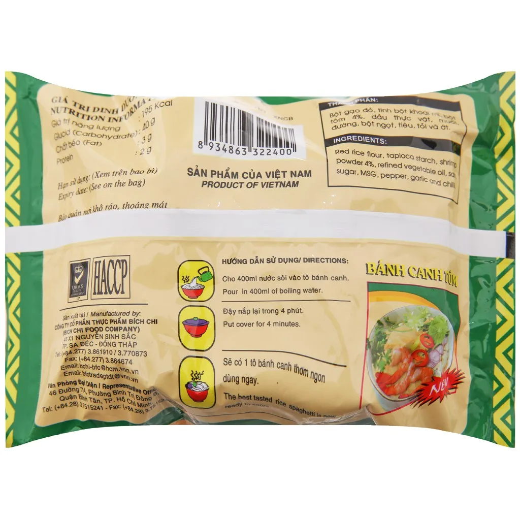 Instant Rice Noodles Instant Rice spaghetti With Shrimp Flavor 60gr x 30 Bags Made In Viet Nam