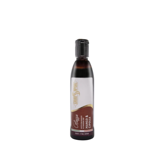 Condiments bottles from Modena PGI Glaze classic mustard&hazelnut pear mango&onio taste 250ml plastic bottle Balsamic