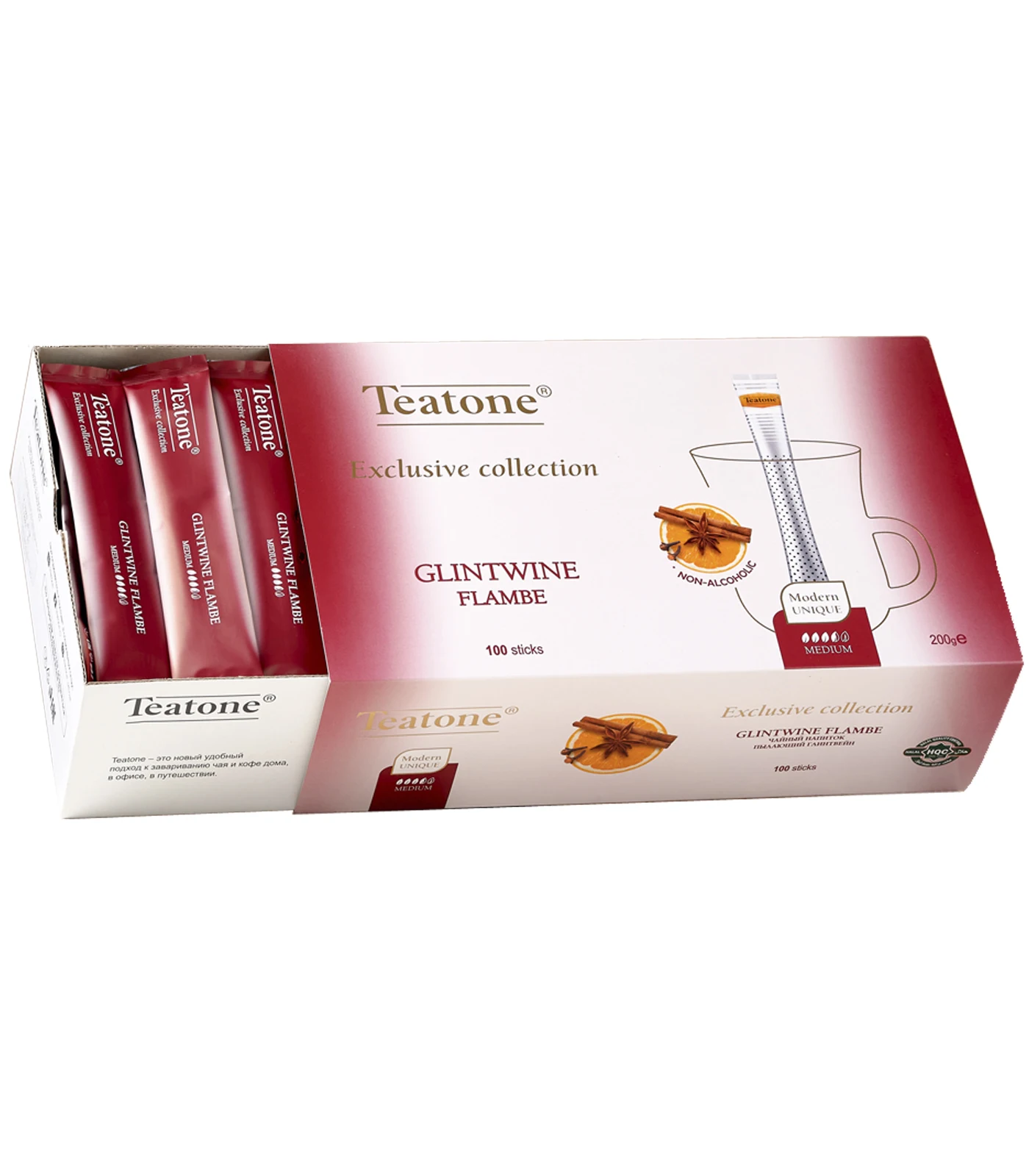Glintwine Flambe in stick TEATONE 5 boxes of 100 sticks in individual package * 2g High quality