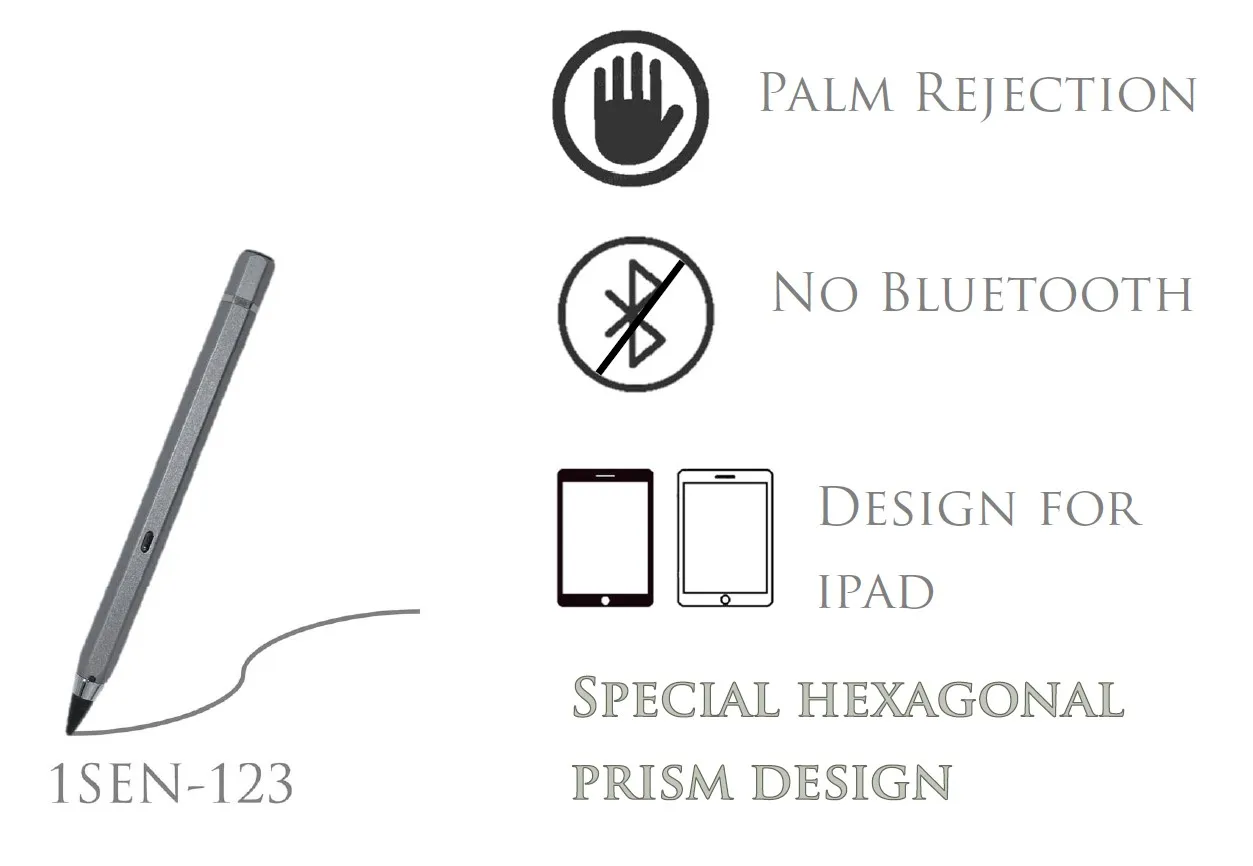 For Student Use Universal Stylus  Palm Rejection Pencil Compatible with 2018-2021 iPad Pro